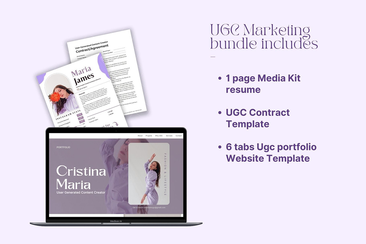 UGC Creator | Ugc creator portfolio, a Landing Page Template by Modernastic - Canva (Photo 2 of 5)