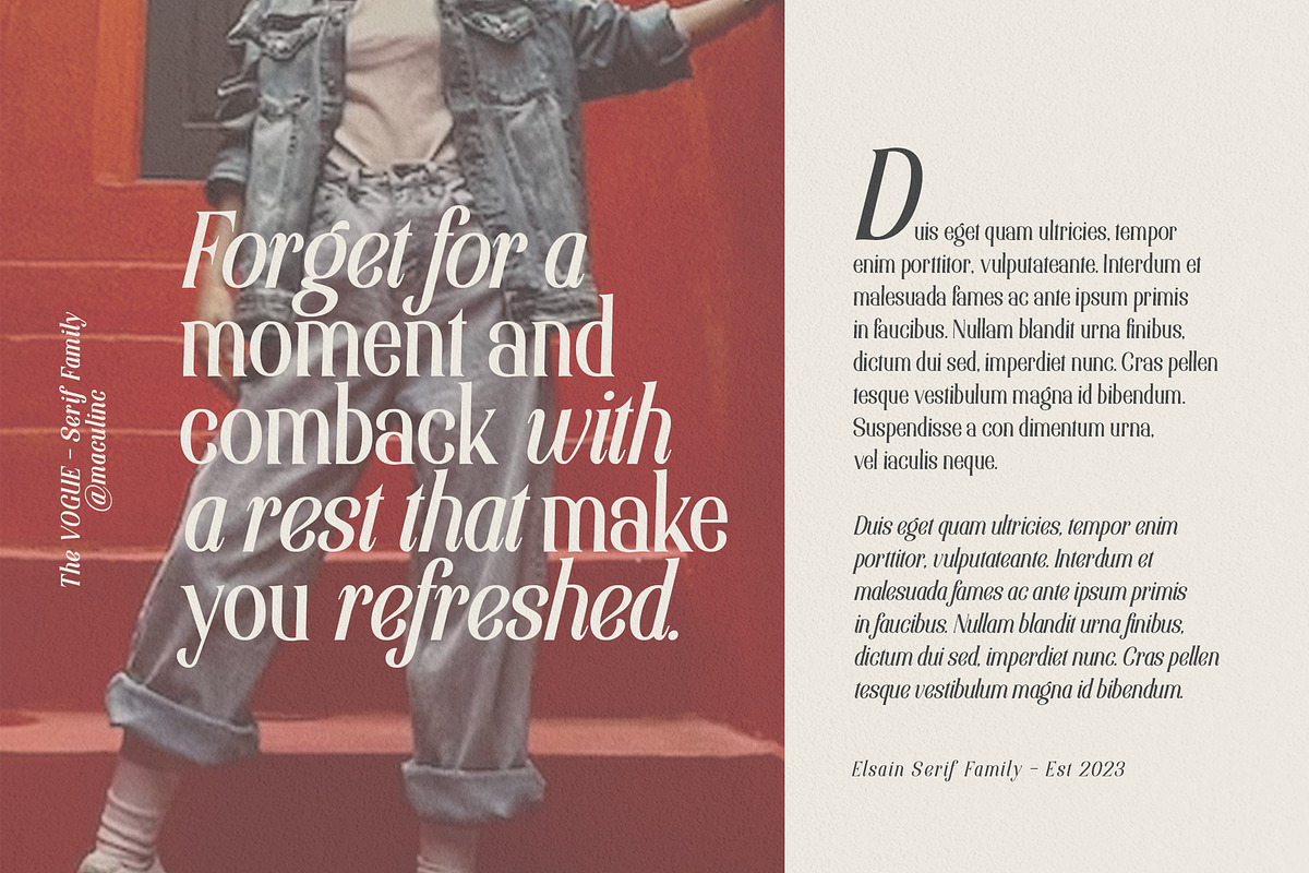 Elsain - Serif Font (16 Fonts), a Serif Font by Maculinc Type (Photo 4 of 11)