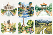 Bucket List Destination Clipart, an Illustration by NadiaTheronArt (Thumbnail 6 of 7)
