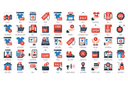 Sale And Shopping Flat Style Icon, an Outline Icon by sripfoto (Thumbnail 2 of 2)