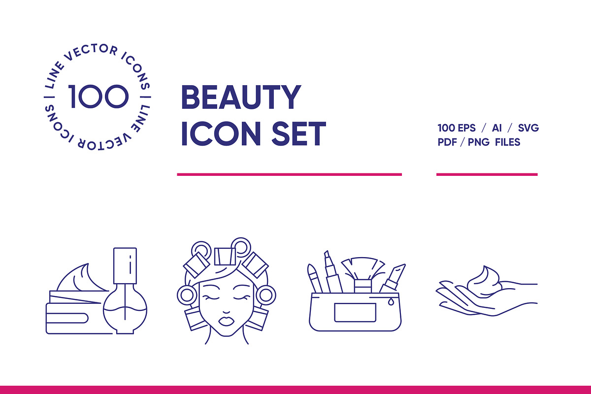 Beauty and Cosmetics Line Icon Set, an Outline Icon by iStar Design (Photo 1 of 8)