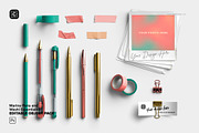 Marina Pens and Washi Pack, an Advertising Mockup by Custom Scene (Thumbnail 2 of 10)