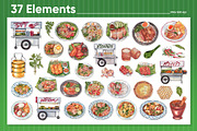 Popular Thai Food – Watercolor, a Food Illustration by CreativeValuation (Thumbnail 2 of 11)