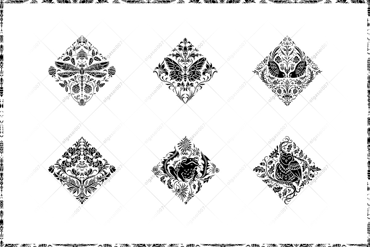 White garden. Seamless patterns, a Pattern Graphic by OlgaSoi007 (Photo 3 of 10)