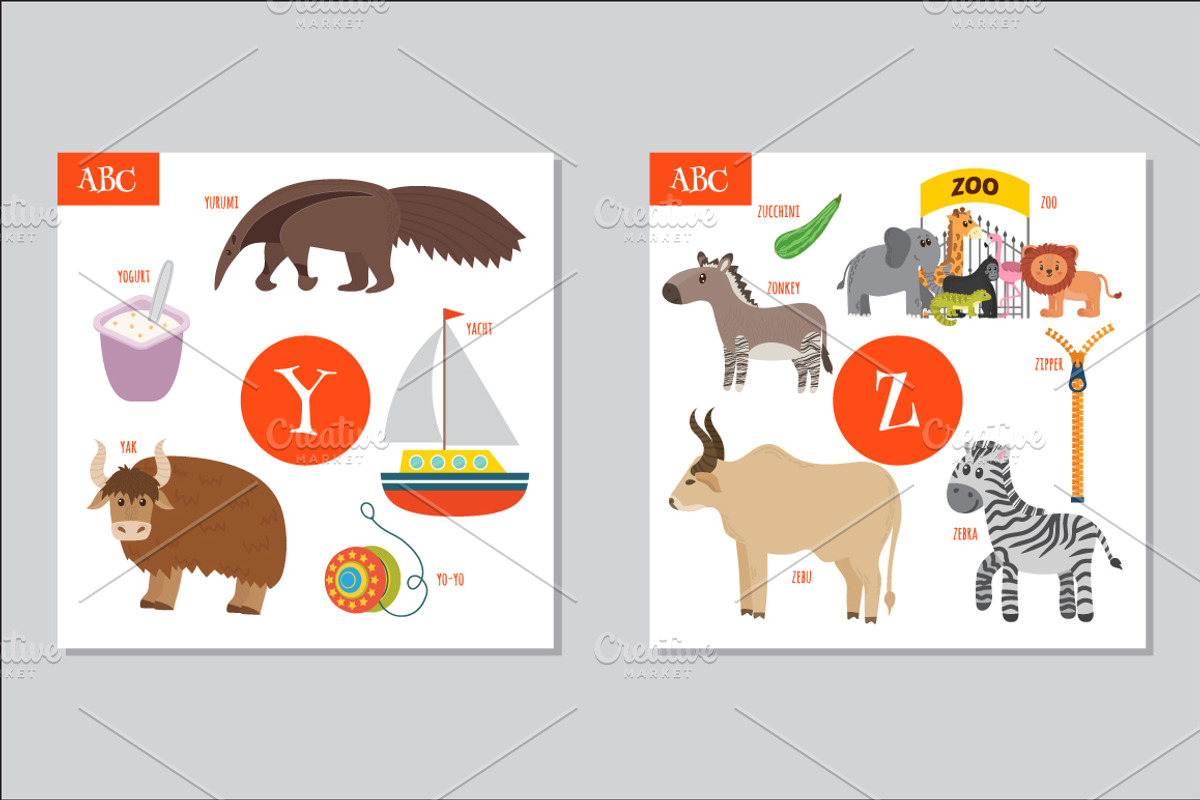 ABC Cute animals alphabet, a Graphic by Helen Sko (Photo 6 of 6)