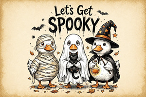 Funny Halloween Spooky Ghost Goose, a Work Illustration by Sublimation Artist