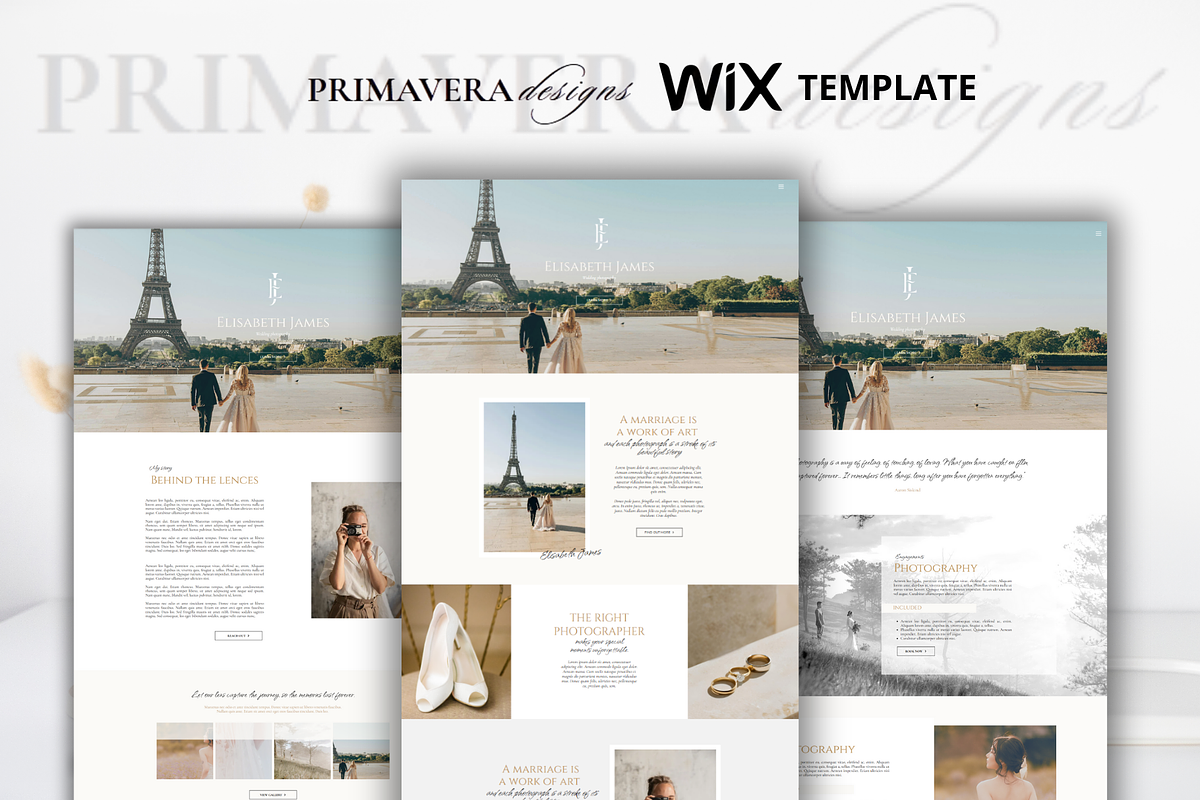 Wix Photography Website Template, a Wix Template by Primavera Studio Design (Photo 4 of 8)