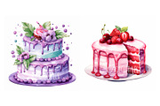 Decorative Cake Clipart Set Of 12, an Object Illustration by EzDigitals (Thumbnail 4 of 9)