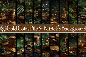 Gold Coins Pile St Patrick’s Backgro, a Background Graphic by SVGArt