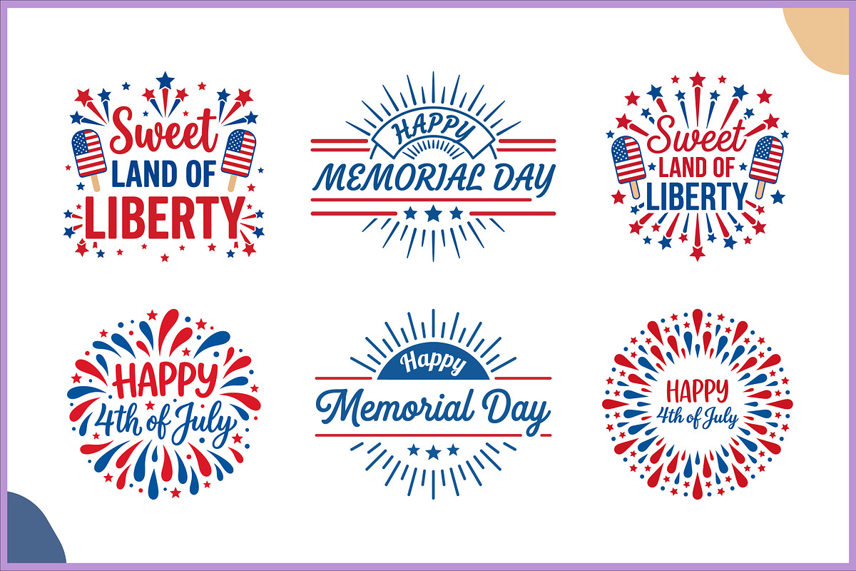 Memorial Day & 4th of July SVG Set, an Object Illustration by Gfx Expert Team (Photo 3 of 3)