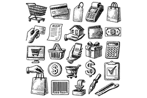 Shopping and Payment Icons, an Object Graphic by RT Studio