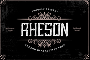 RHESON Blackletter font, a Blackletter Font by twinstd (Thumbnail 1 of 13)