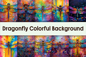 Dragonfly Colorful Background