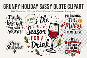 Grumpy Holiday Sassy Quote Clipart, an Illustration by Artnoy (Thumbnail 1 of 8)