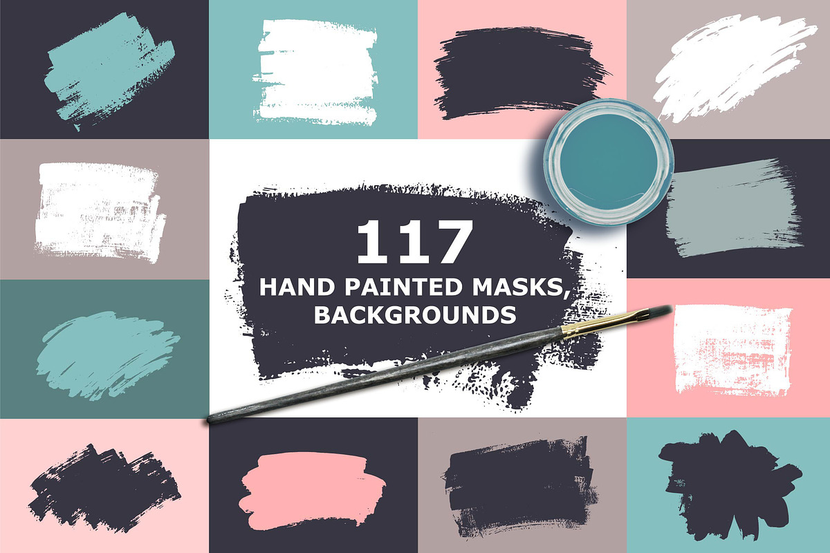 Hand Painted Masks, Backgrounds, a Texture Graphic by Pink Ocean (Photo 1 of 3)