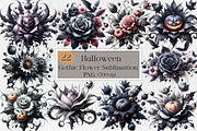 Halloween Gothic Flower Sublimation, an Illustration by Creative Art (Thumbnail 1 of 4)