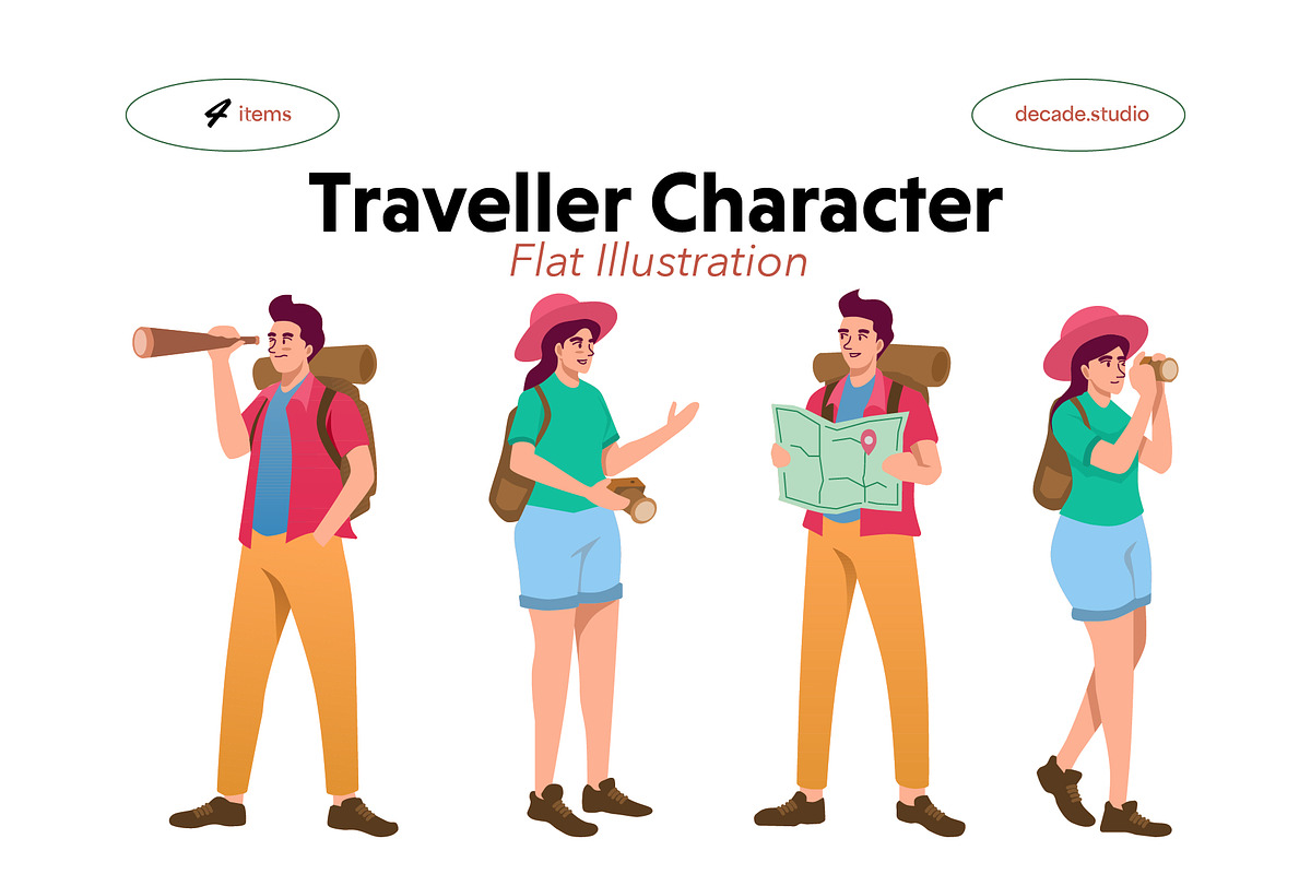Traveller Character Illustration, a Person Illustration by Decade Studio