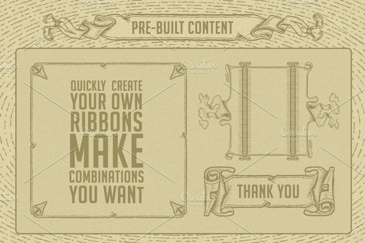 Vintage Banners & Ribbons BuilderKit preview 5