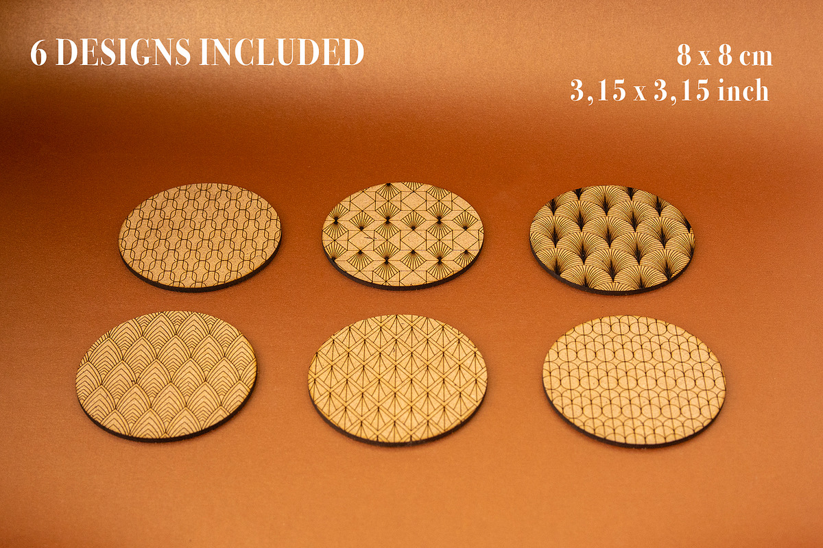 Deco Coasters VectorFile 4 LaserCut., an Object Graphic by MaramadeLaser (Photo 4 of 5)