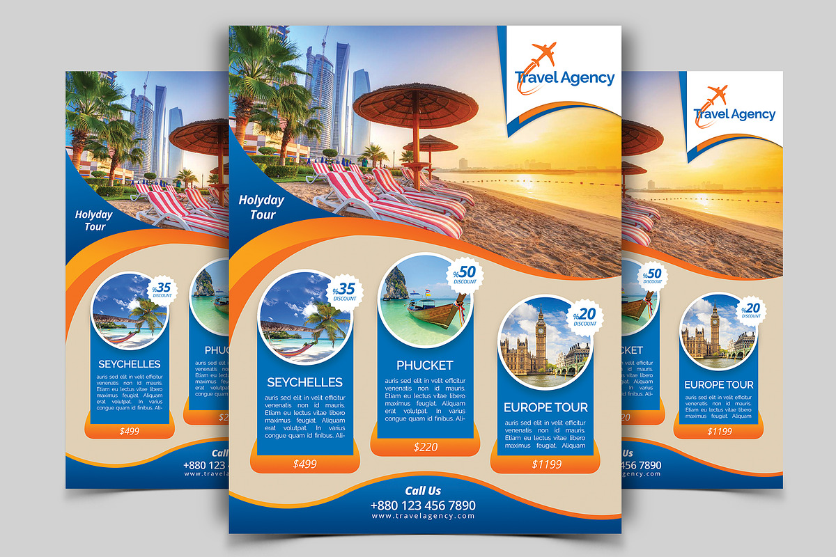 10 Travel Flyers Bundle 90% OFF, a Flyer Template by Imagine Design Studio (Photo 2 of 12)