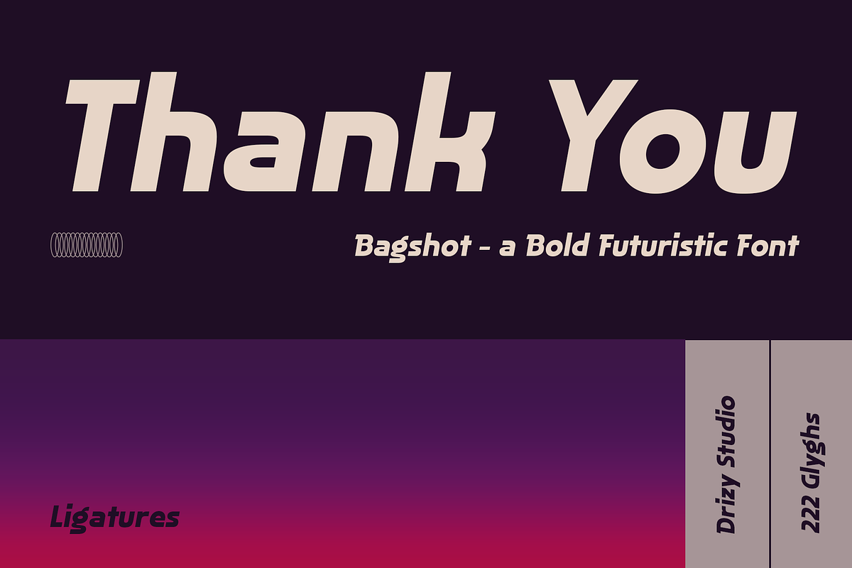Bagshot – A Bold Futuristic Font, a Sans Serif Font by Drizy (Photo 9 of 9)