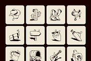 Cowboy Drawing Illustration Set, an Outline Icon by Vectors Market (Thumbnail 7 of 8)