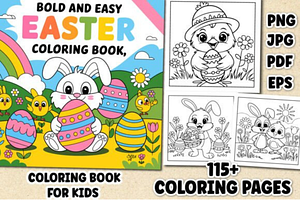 Bold and Easy Easter Coloring Book