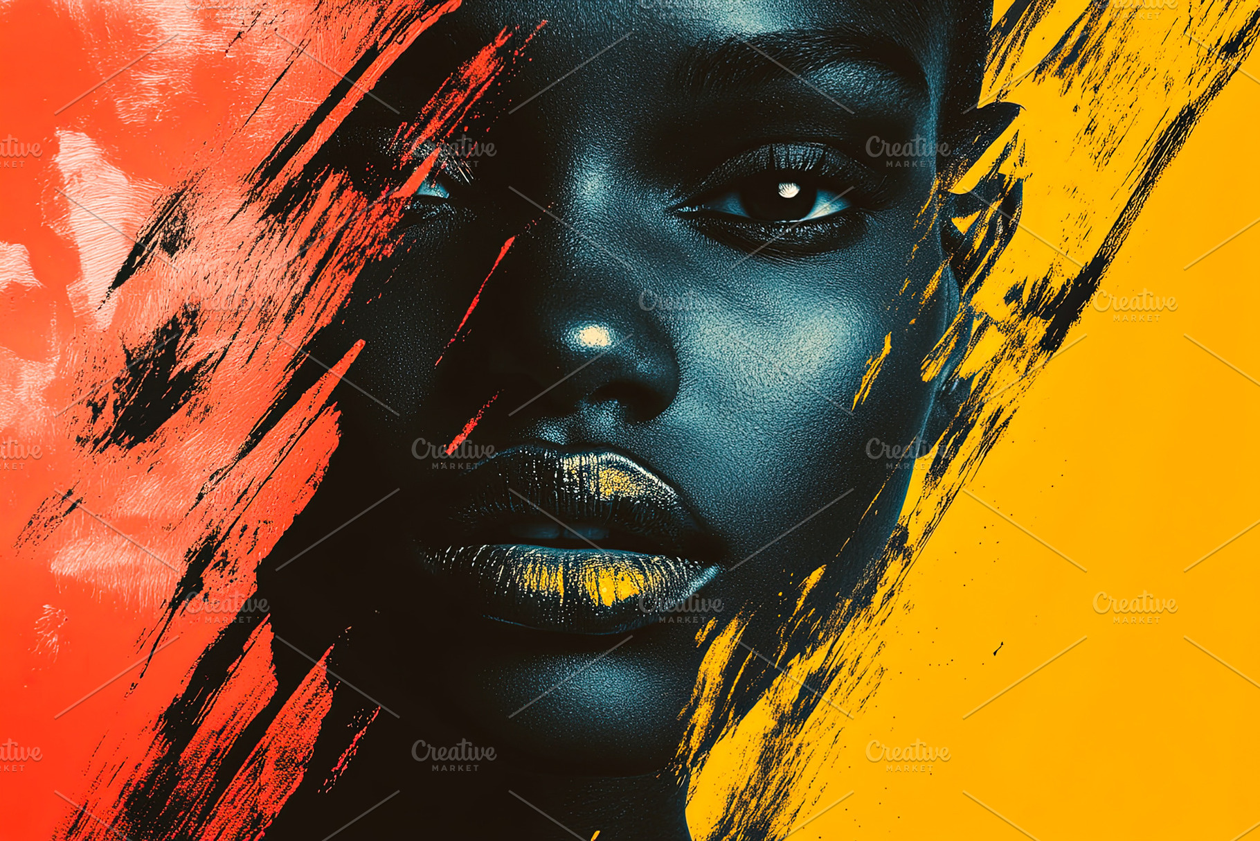 Abstract Portrait with Paint Strokes, an Abstract Photo by Ales Munt
