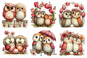 Spring Couple Owl Clipar, an Illustration by Daily.Designs (Thumbnail 6 of 7)