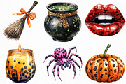 Watercolor Leopard Print Halloween, an Illustration by Craft Nest (Thumbnail 2 of 6)