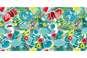 Abstract seamless chaotic pattern, a Texture Illustration by Nenahliadava Design