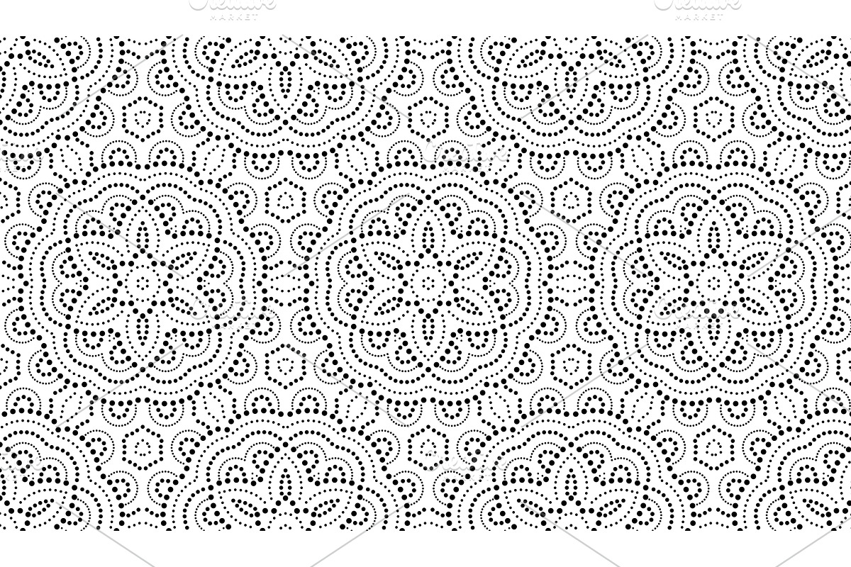 Flower geometric pattern with dots, a Decorative Illustration by RODINA (Photo 1 of 3)