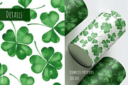 Watercolor Lucky Clover Pattern, a Decorative Illustration by Gribanessa (Thumbnail 3 of 4)