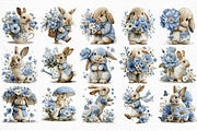 Watercolor Spring Rabbit Clipart Png, an Illustration by Craft Nest (Thumbnail 4 of 11)