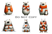 Cute Winter Polar Bear Watercolor, an Illustration by Craft Nest (Thumbnail 3 of 9)
