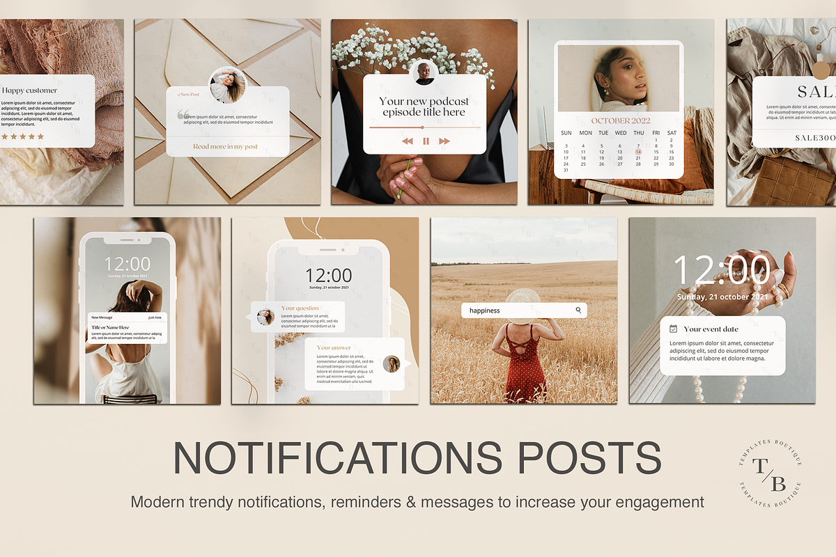 Pastel Instagram Templates for Canva, a Social Media Template by Templates Boutique (Photo 6 of 9)