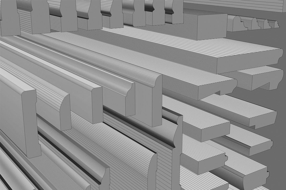 Molding Kitbash V1 - 128 Profile Set, an Architecture 3D Model by RoHo Productions (Photo 27 of 28)