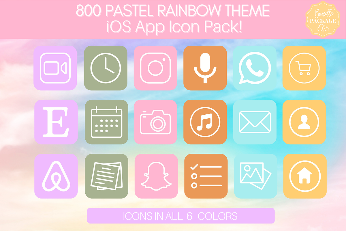 Rainbow Theme iOS 14 App Icon Pack