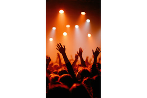 Crowd enjoying live concert under, a Person Photo by Lermont51