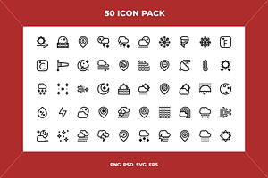 Weather icons, an Outline Icon by Wencory