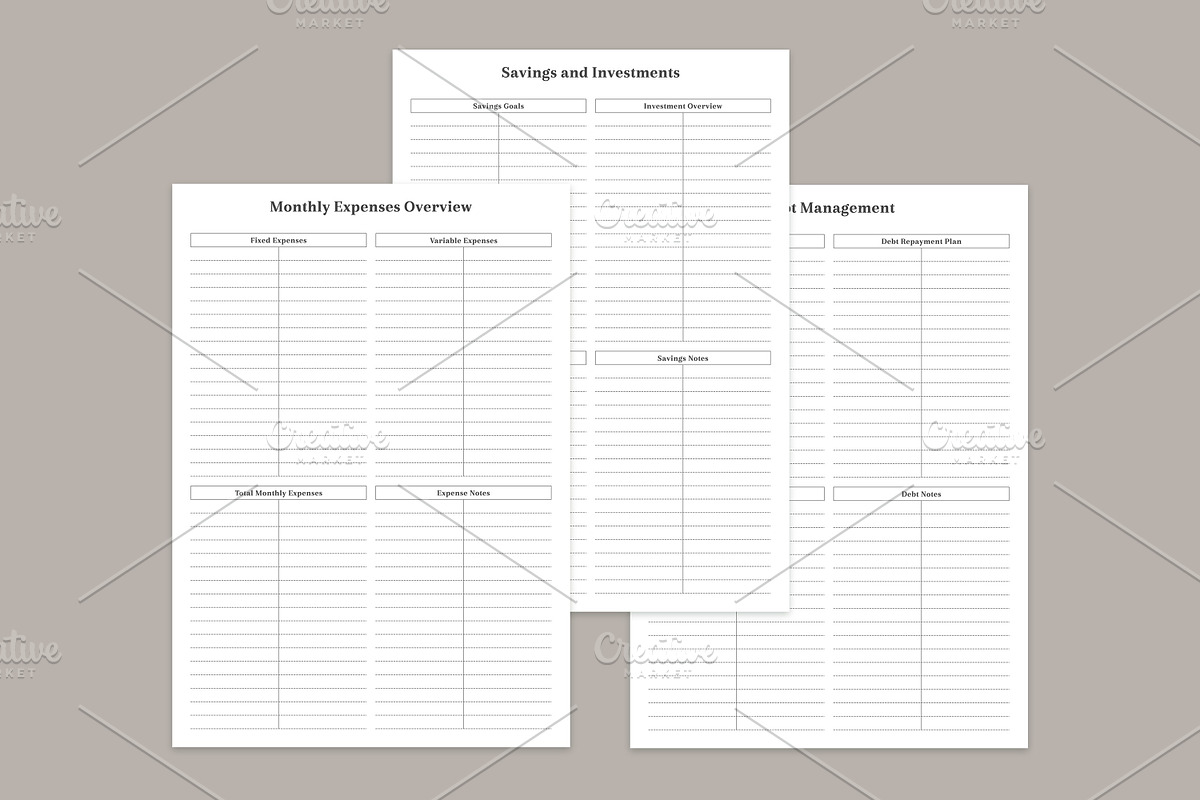 Budget Planner Pages Set V-01, a Stationery Template by shahsoft (Photo 3 of 3)