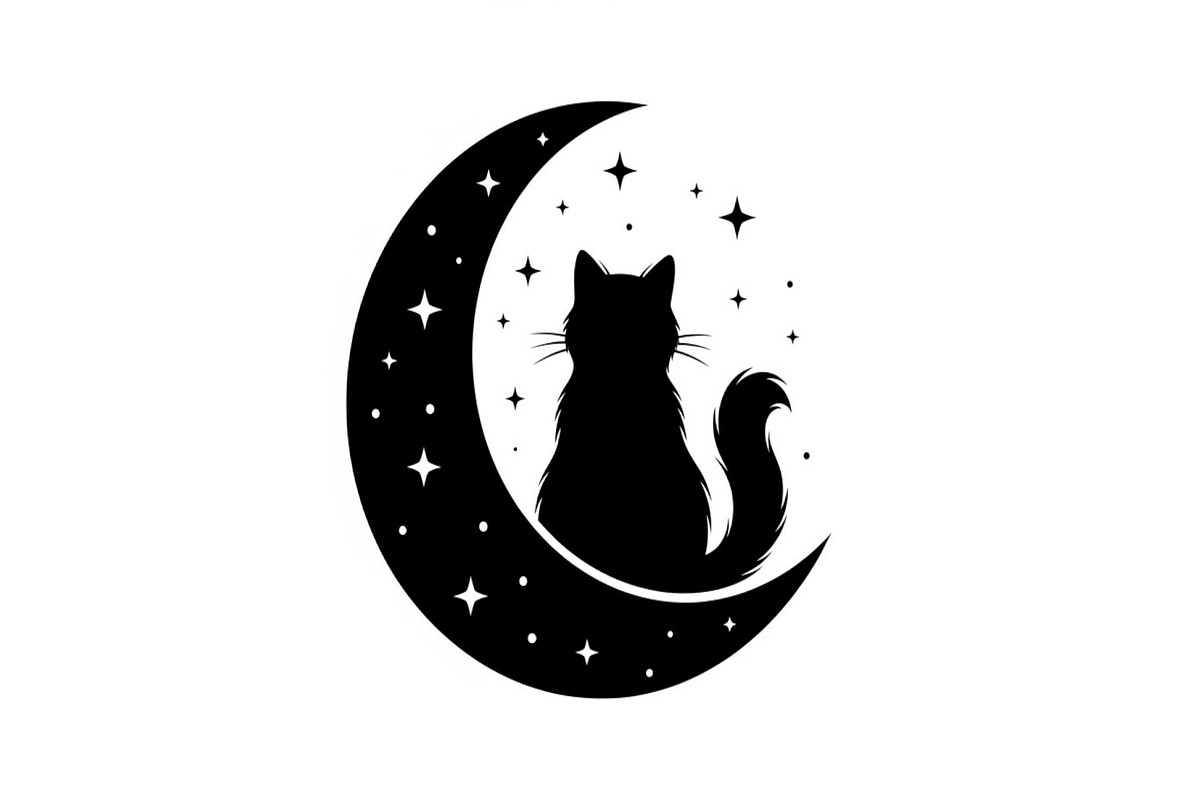 50 Cat Moon Silhouette Vector Bundle, an Illustration by jahid234 (Photo 5 of 51)