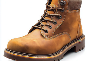 Stylish Brown Leather Boot Casual Fo, an Abstract Photo by Pixeness Studio