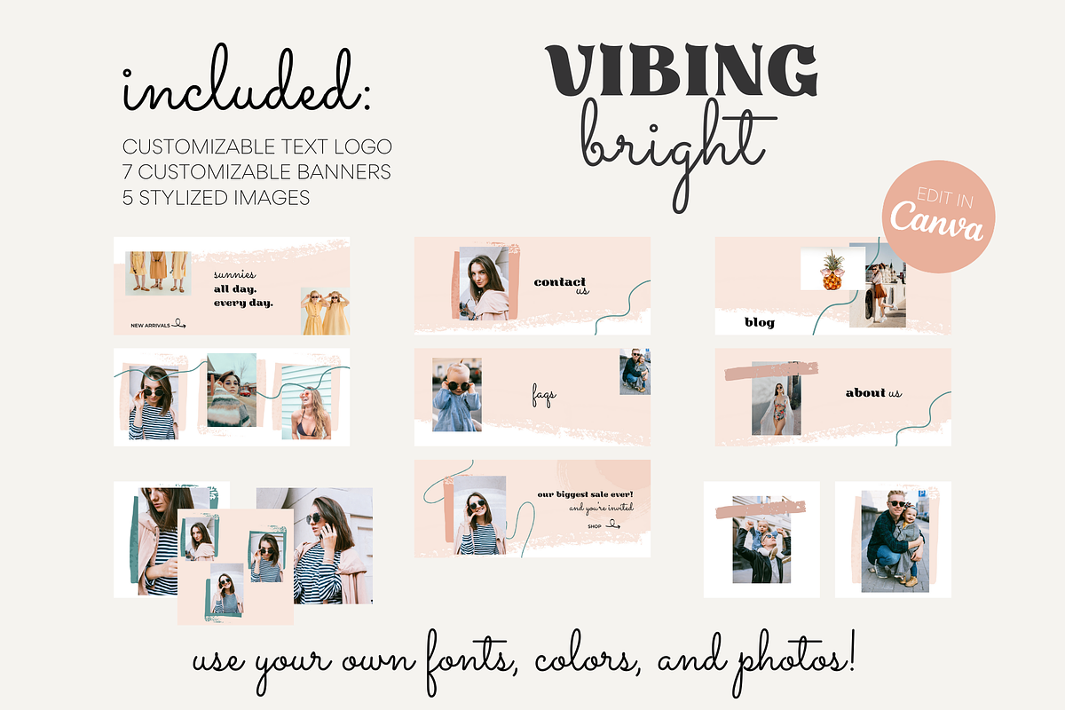 Pink Shopify Theme | Vibing Bright, a Branding & Logo Template by Easy Website Themes (Photo 5 of 9)