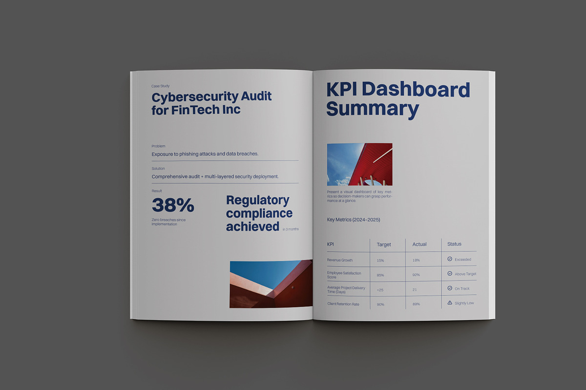 Blue Simple Business Report, a Brochure Template by Neermana (Photo 11 of 12)