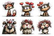 Woodland Valentine Portraits Clipart, an Illustration by SinaCreation (Thumbnail 3 of 11)
