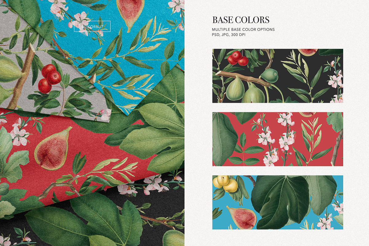 Botanical Floral and Fruits Pattern, a Pattern Graphic by likorbut (Photo 4 of 9)