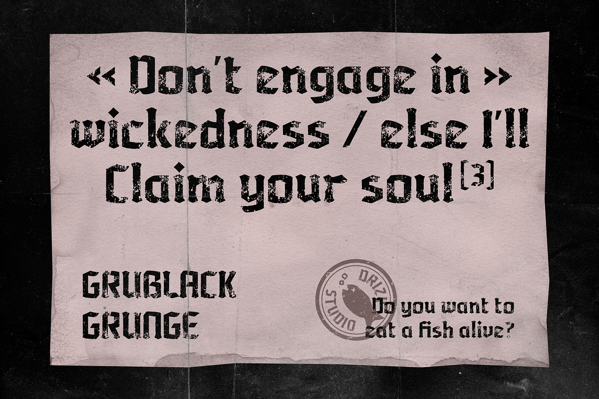 Grublack - Vintage Blackletter Font, a Blackletter Font by Drizy (Photo 7 of 10)