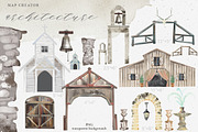 MAP wedding watercolor clip art, an Illustration by GrafikBoutique (Thumbnail 2 of 10)