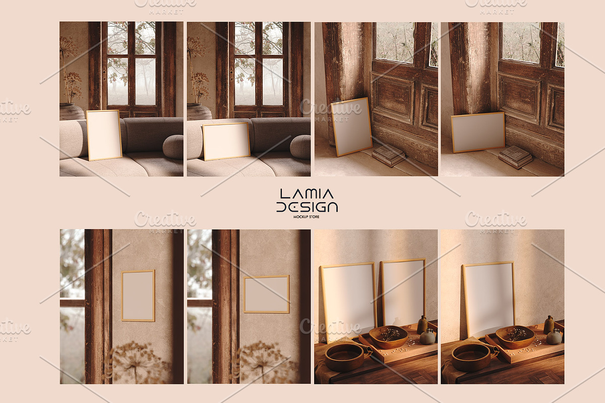 Rustic Mockup Frame Bundle, a Household Mockup by LAMIA DESIGN (Photo 13 of 14)